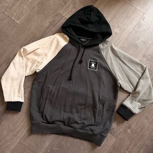 Teddy Fresh Colorblock Black and Gray Hoodie